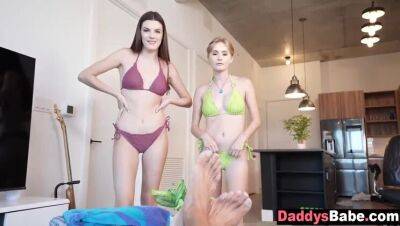 Stepdaughter in bikini giving stepdad a blowjob & fuck - veryfreeporn.com