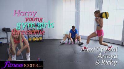 Alexis Crystal double blowjob and gym threesome with blonde - sexu.com - Czech Republic
