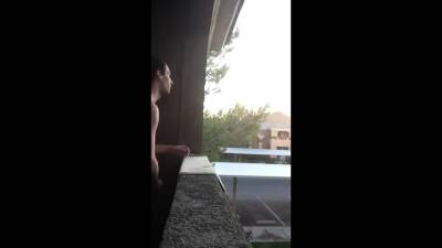 Exhibitionist almost caught jacking in public on my balcony - nvdvid.com