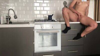 Single Wife Masturbates In The Kitchen While Her Husband Is Not At Home - hclips