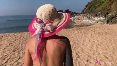 Naughty Beach Weekend - Neko Jinger Giving Head On Public Beach Full - hotmovs.com