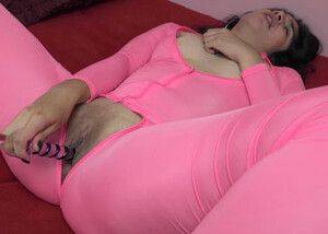 ChickPass - Latina slut Lucy Sunflower cums hard in her pink catsuit - hclips