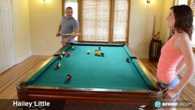 Hailey Little Rides a Cock on Top of a Pool Table - hotmovs.com