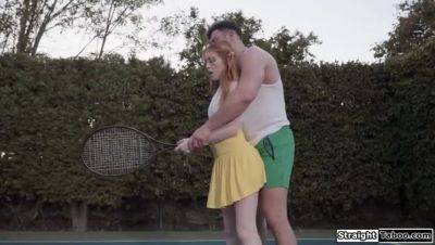 Seth Gamble - Madi Collins - Redhead Teen Gets Coached Hard by Tennis Instructor - porntry.com