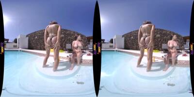 Tia - Wet Jo & Tia - Afternoon Sun Outdoors in Pool - Virtual reality POV - xtits.com